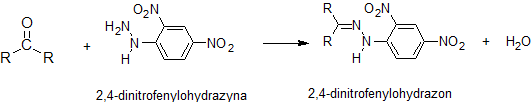 Reakcje aldehydów i ketonów z 2,4-dinitrofenylohydrazyną. 