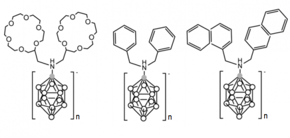 Przykłady polimerów z zaimplementowanymi klastrami boru.