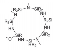 Przykładowa struktura cyklicznego polisilazanu.