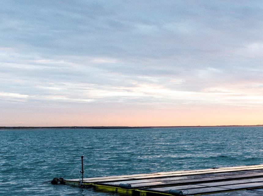 Oceans of Energy's first photovoltaic power plant in the Dutch North Sea. Photo used with permission from [https://oceansofenergy.blue/|Oceans of Energy].