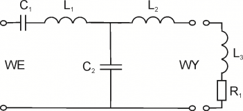The scheme of the AC output filter. Own elaboration.