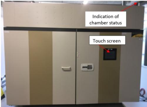 Environmental simulation chamber model SEC 2100/4100/6100 (manufacturer Atlas Material Testing Technology, owned by Małopolskie Laboratorium Budownictwa). Own elaboration.