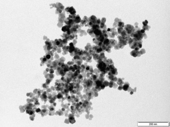 Zdjęcie nanocząstek ZnO otrzymane przy użyciu mikroskopu tunelowego.